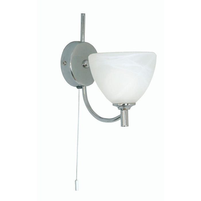 Hamburg Chrome Finish Art Deco Living Room Wall Light white background