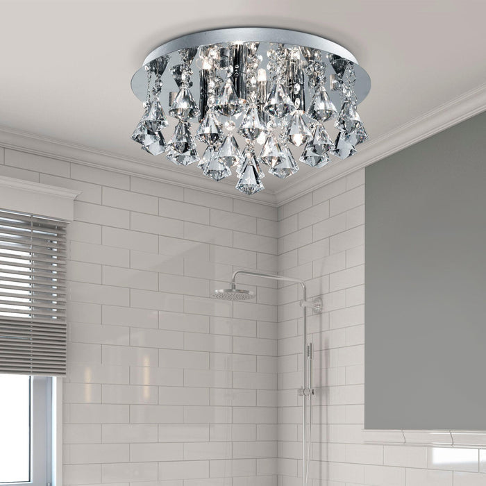 hanna 4 lt pyramid crystal chrome flush bathroom ceiling light 1 by searchlighting lighting, living room image