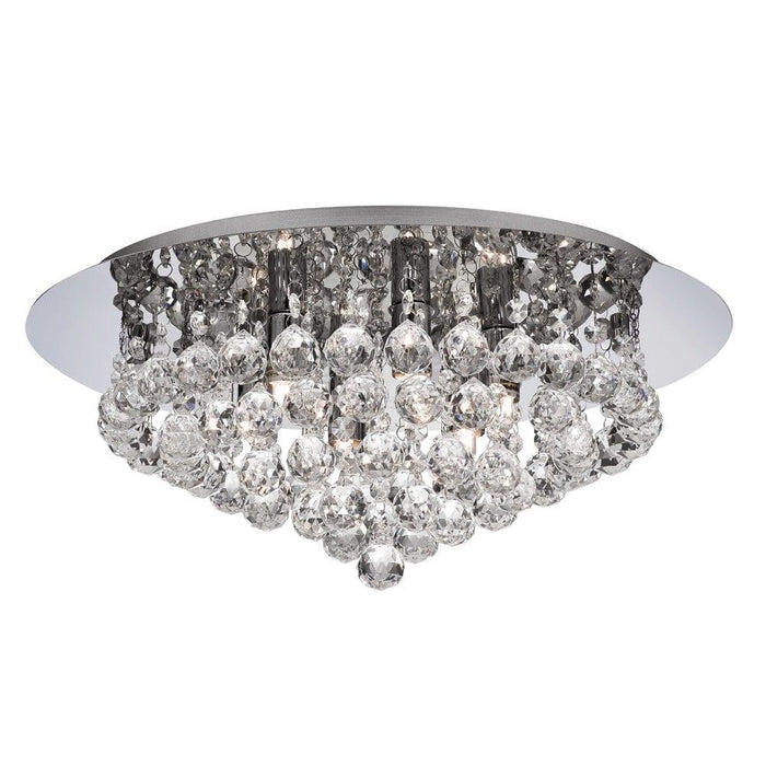hanna 6 lt crystal ball chrome flush bathroom ceiling light