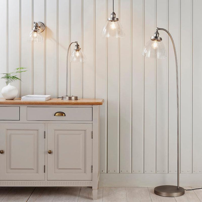 hansen brushed silver wall light by Endon Lighting Bedroom Hero Shot