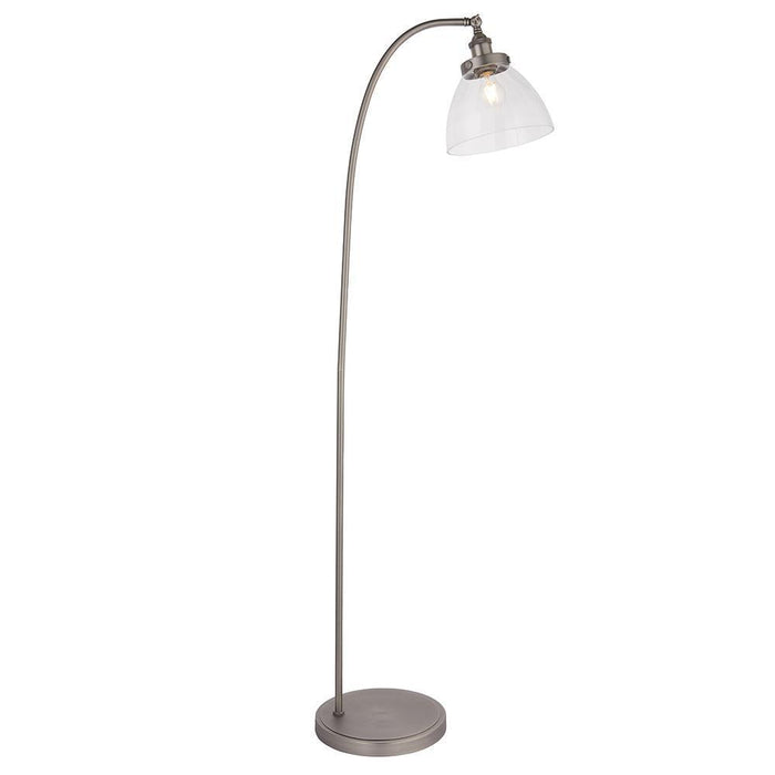Hansen Brushed Steel 1lt Floor Lamp by Endon Lighting