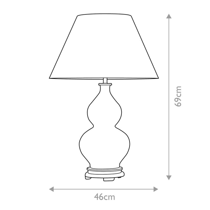 Harbin Celadon Ceramic Table Lamp - Off-White Shade — close-up detail