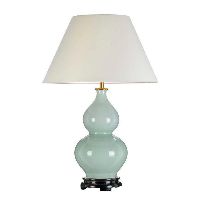 Harbin Gourd Celadon Ceramic Table Lamp - Off-White Shade  Elstead Lighting 3