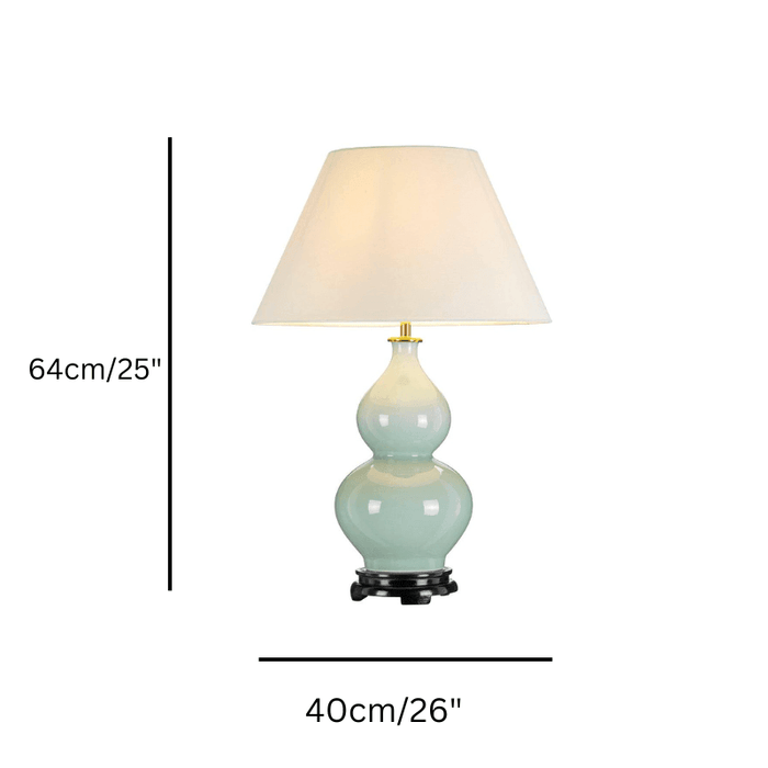 Harbin Celadon Ceramic Table Lamp - Off-White Shade-Elstead Lighting-Living-Room-Tiffany Lighting Direct-[image-position]