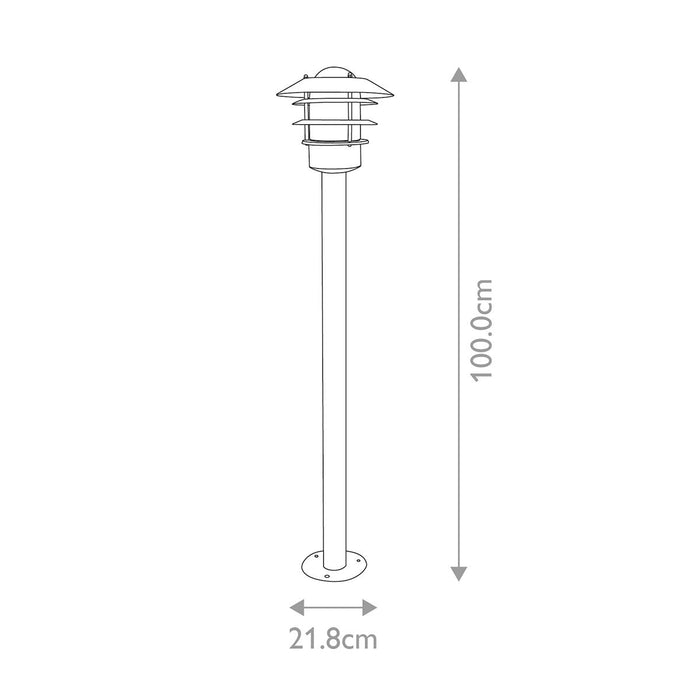 Helsingor 1 Light Silver Outdoor Bollard Lantern Elstead — alternate view