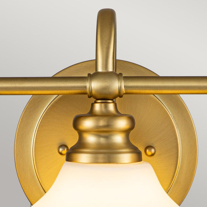 Hinkley Ainsley 3 Light Brass Bathroom Wall Light Wide Living Room Image