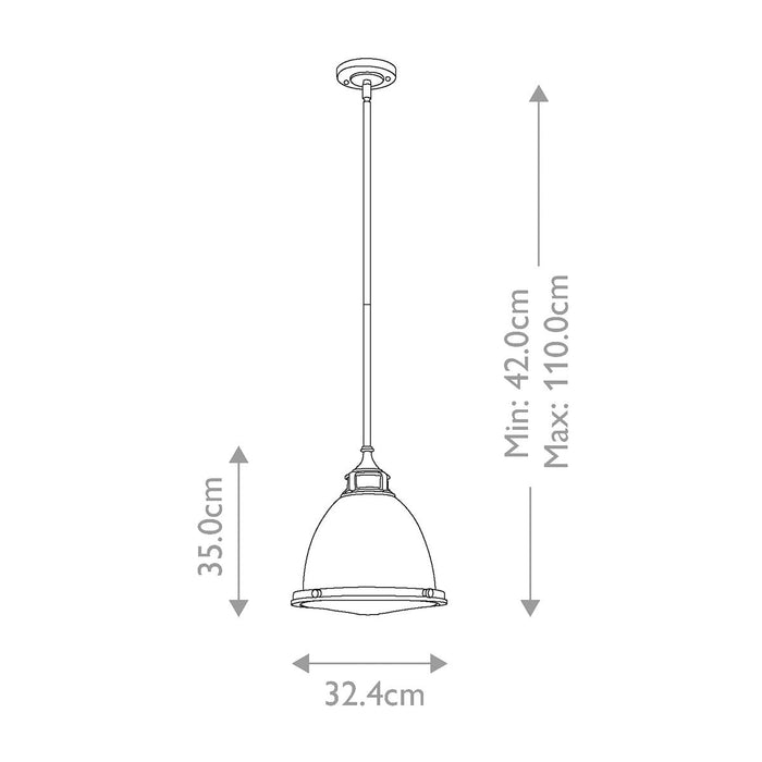 Hinkley Amelia Bronze Pendant Ceiling Light — close-up detail