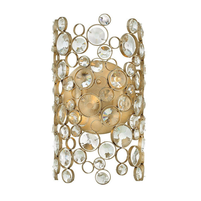 hinkley anya 2 light silver leaf wall light