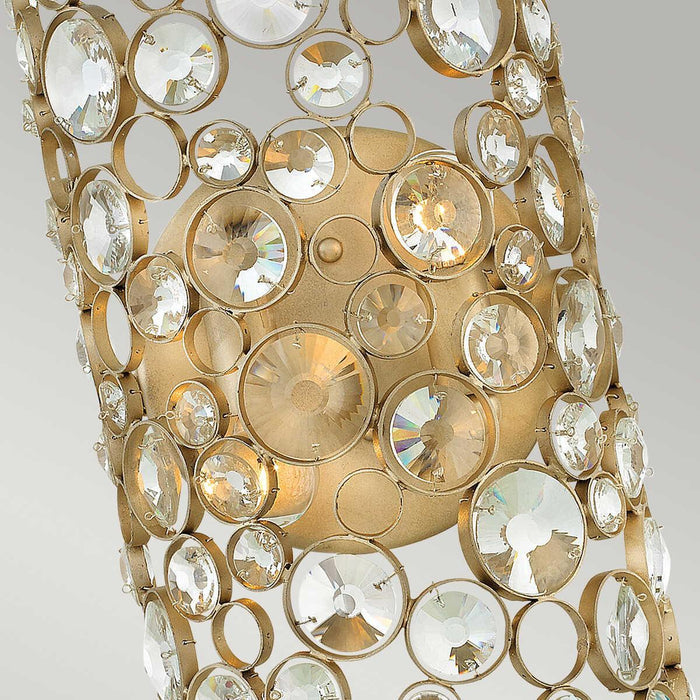 hinkley anya 2 light silver leaf wall light Close Up