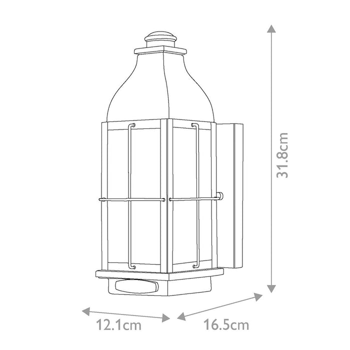 Hinkley Bingham Sienna Small Outdoor Wall Light — close-up detail