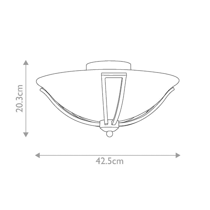 Hinkley Bolla Brushed Nickel Flush Ceiling Light — close-up detail