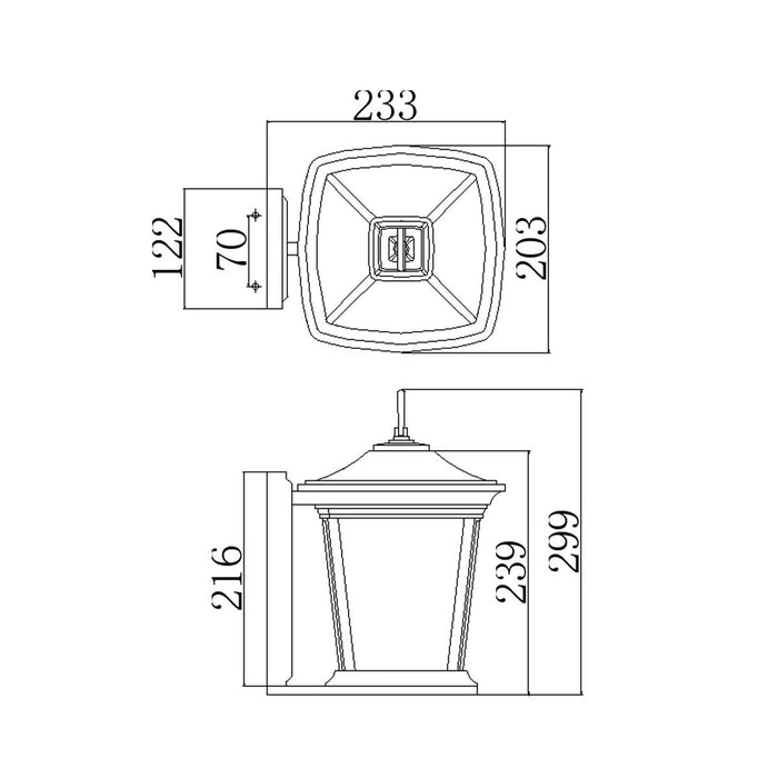 Hinkley Bromley Small Bronze Outdoor Wall Light — close-up detail