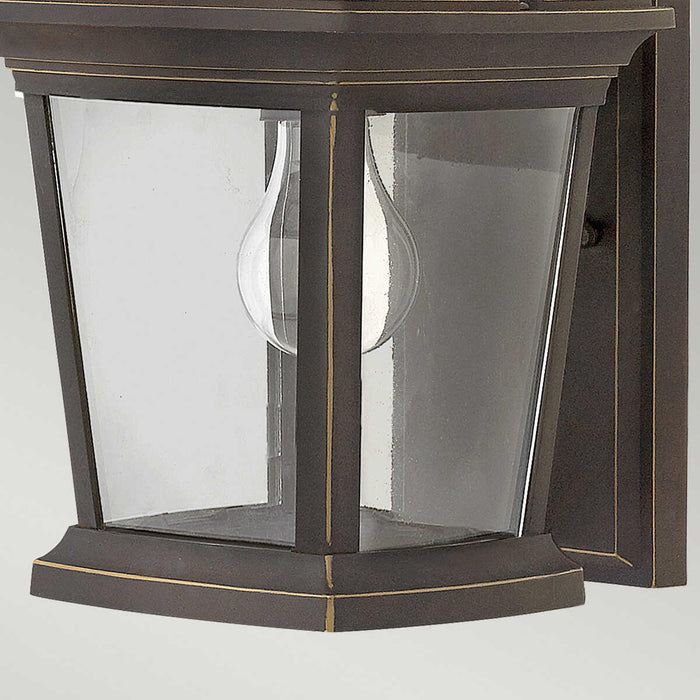 Hinkley Bromley Small Outdoor Wall Light by exterior wall image close up