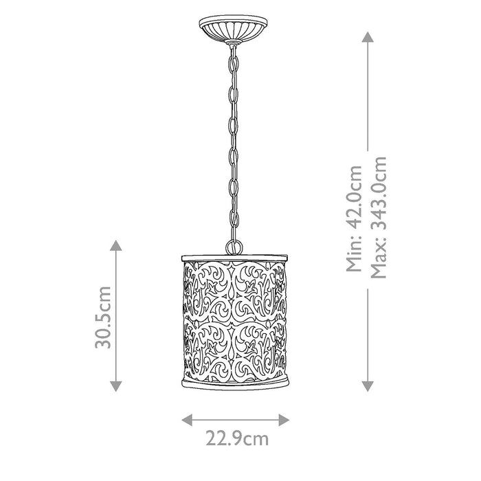 Hinkley Carabel Mini Brushed Champagne Ceiling Pendant — close-up detail
