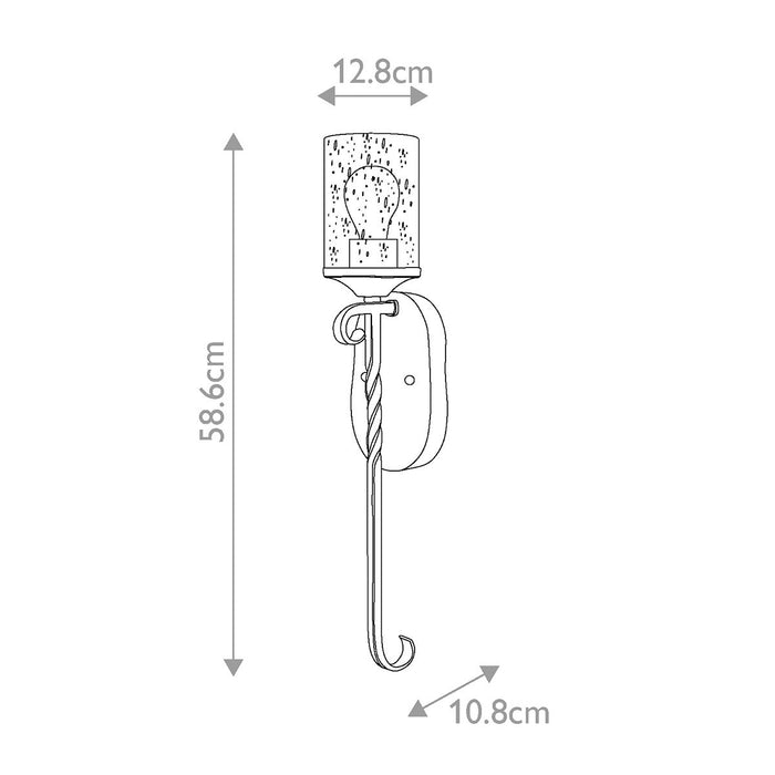 Hinkley Casa 1 Light Black Wall Light — close-up detail
