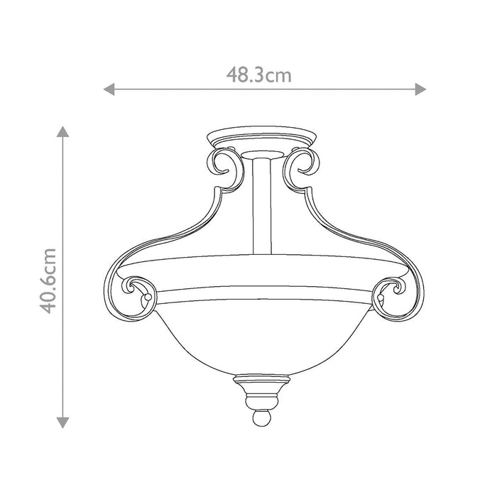 Hinkley Cello Bronze Semi Flush Ceiling Light — close-up detail