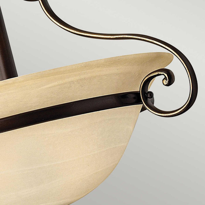 Hinkley Cello Bronze Semi Flush Ceiling Light Living room wide shot