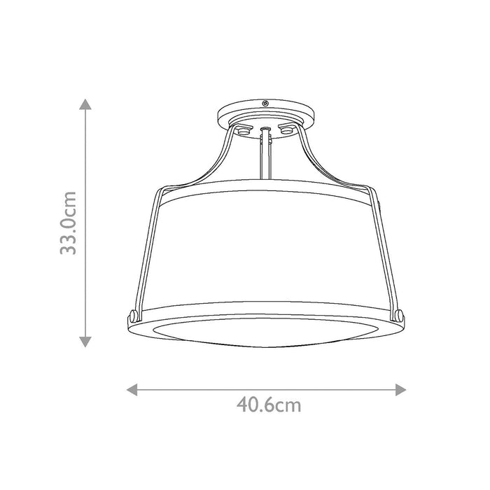 Hinkley Charlotte Antigue Brass Semi-Flush Ceiling Light — close-up detail