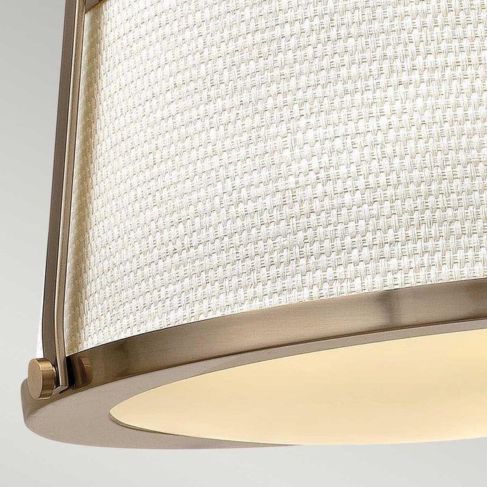 Hinkley Charlotte Antigue Brass Semi-Flush Ceiling Light Living room close up