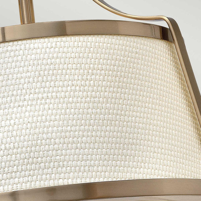 Hinkley Charlotte Antigue Brass Semi-Flush Ceiling Light Living room wide shot