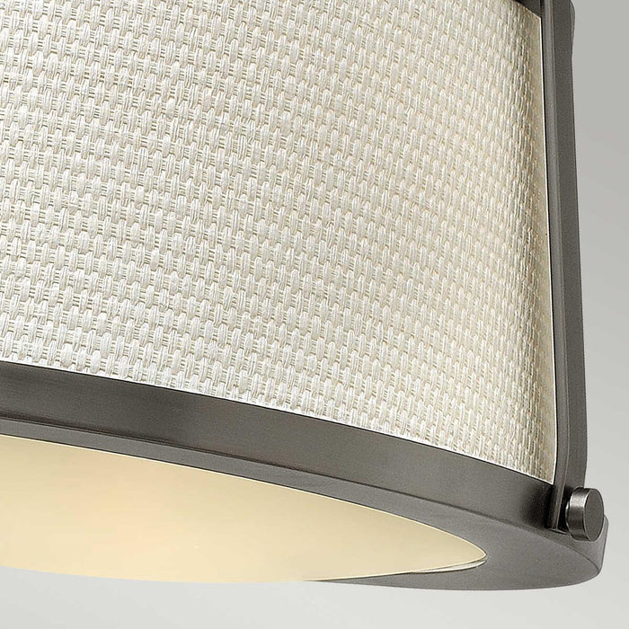Hinkley Charlotte Antique Nickel Semi-Flush Ceiling Light Living room close up