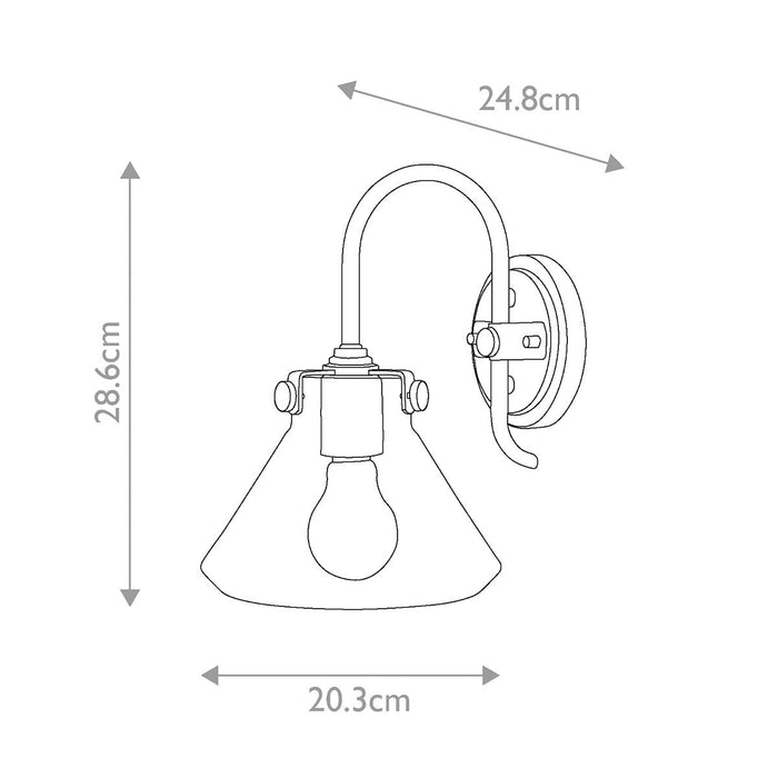 Hinkley Congress 1 Light Caramel Clear Glass Wall Light — close-up detail