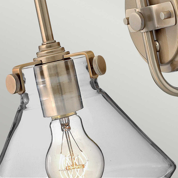 Hinkley Congress 1 Light Caramel Clear Glass Wall Light Wide Living Room Image