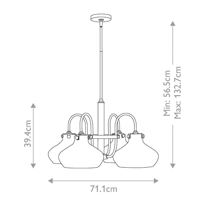 Hinkley Congress 4 Light Chrome Chandelier Ceiling Light — rear view