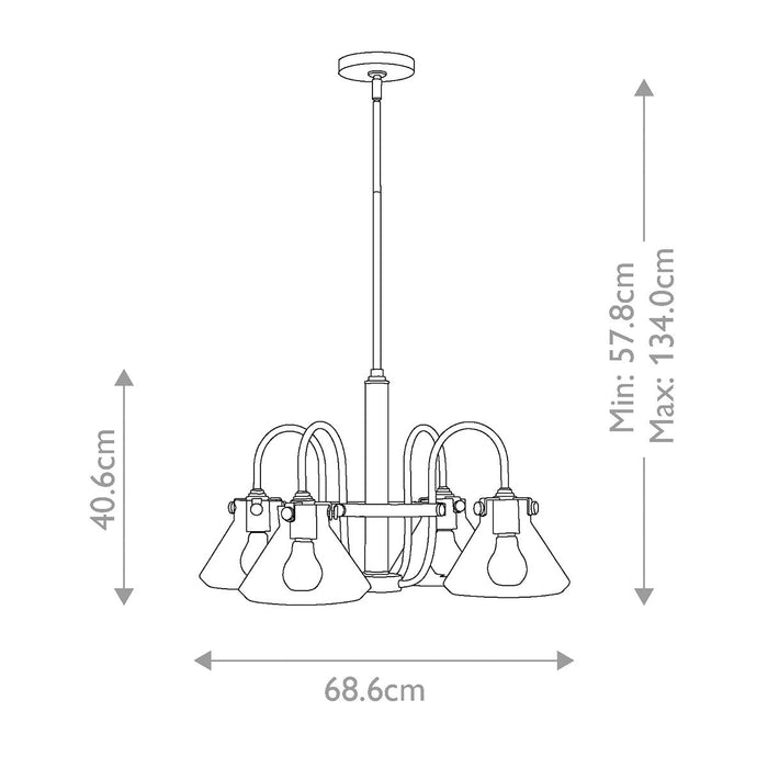 Hinkley Congress Brushed Caramel Chandelier — rear view