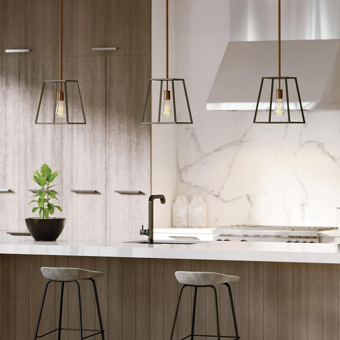 Hinkley Fulton 1 Light Bronze Pendant Ceiling Light — side profile