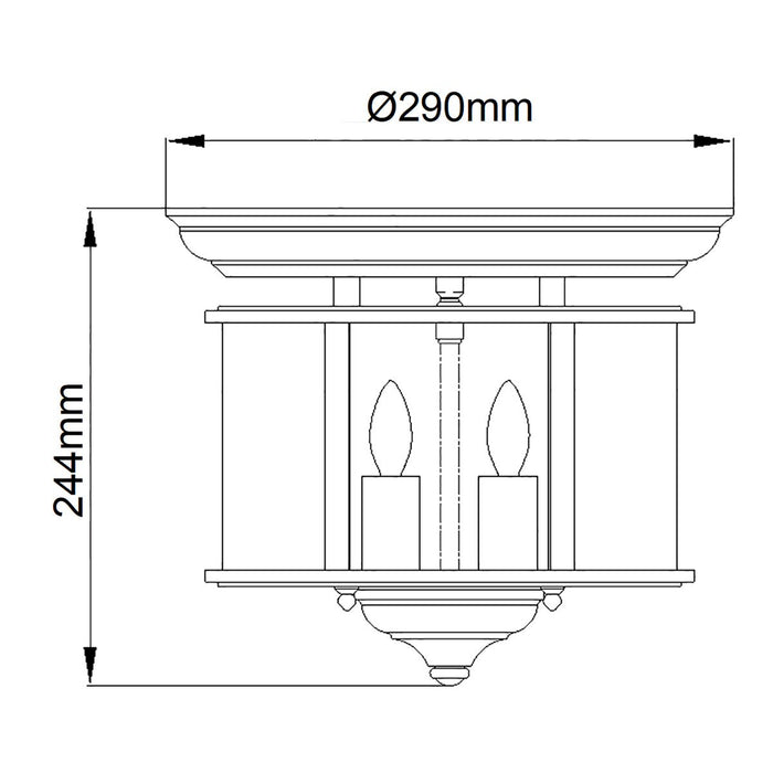 Hinkley Gentry Pewter Flush Mount Ceiling Light — close-up detail