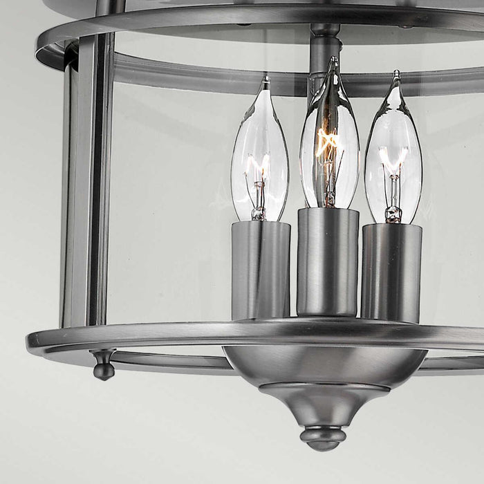 Traditional Flush & Semi Flush Ceiling Lights - Hinkley Grntry Pewter Flush Mount Ceiling Light HK/GENTRY/F PW