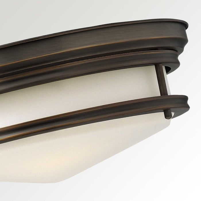 Hinkley Hadley Bronze Art Deco Flush Ceiling Light Living room wide shot