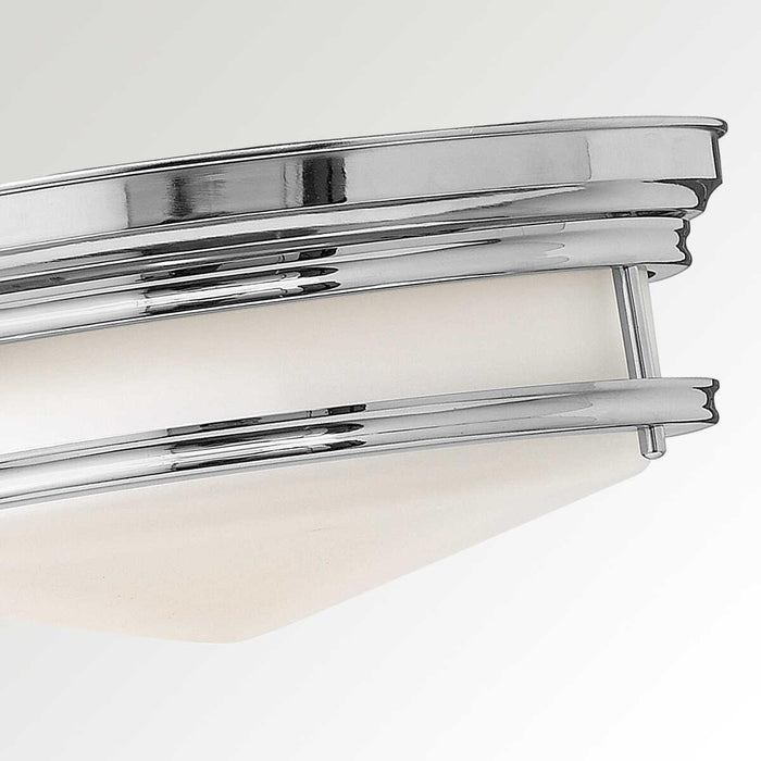 Hinkley Hadley Chrome Art Deco Flush Ceiling Light Living room close up