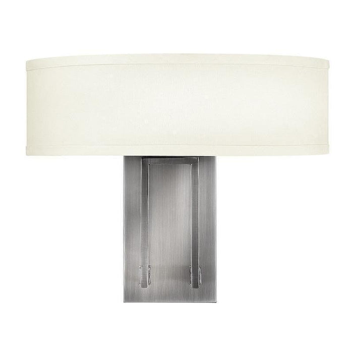 Art Deco Wall Lights - Hinkley Hampton Antique Nickel Finish Twin Arm Wall Light HK/HAMPTON2