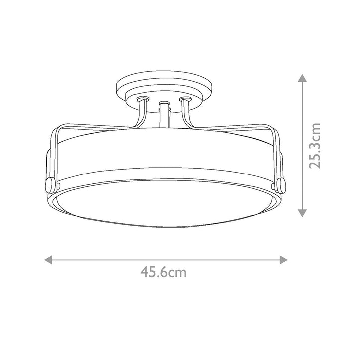 Hinkley Harper Medium Semi-Flush Polished Chrome Light — rear view