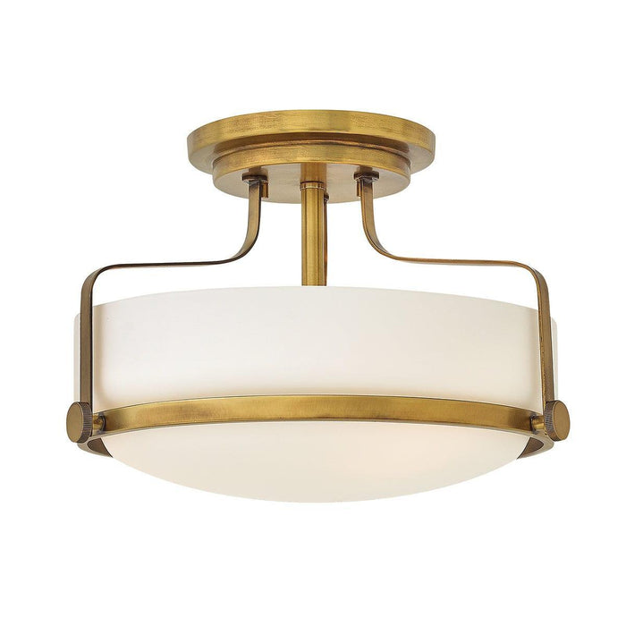 Hinkley Harper Small Semi-Flush Brass Ceiling Light Living room Image