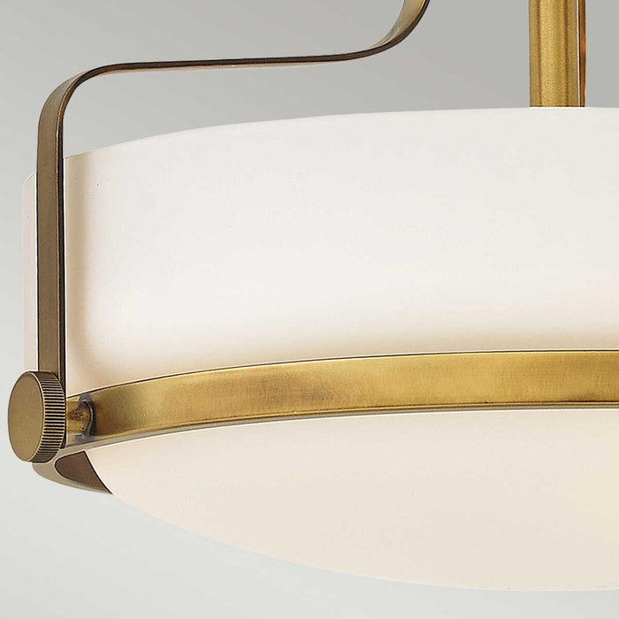 Hinkley Harper Small Semi-Flush Brass Ceiling Light Living room weight image
