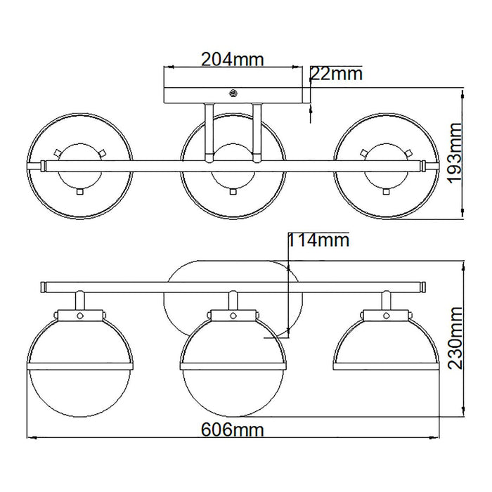Hinkley Hollis 3 Light Brass Opal Glass Bathroom Wall Light — close-up detail