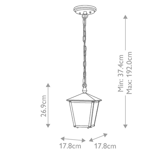 Hinkley Huntersfield Small Black Outdoor Chain Lantern — alternate view