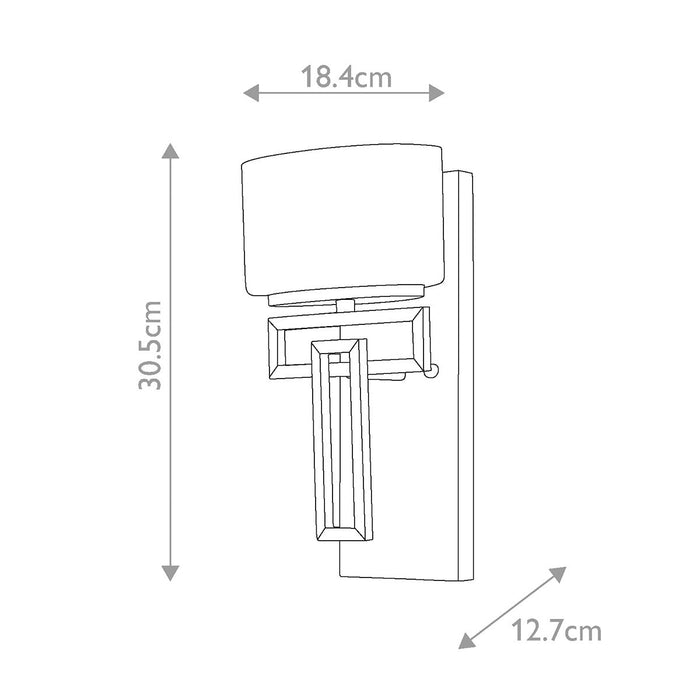 Hinkley Lanza Polished Chrome Bathroom Wall Light — close-up detail
