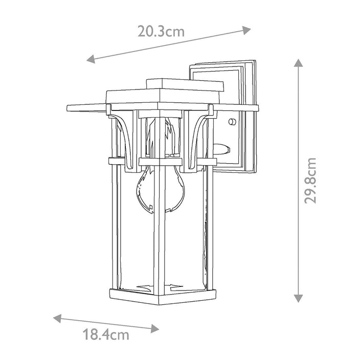 Hinkley Manhattan Oil Rubbed Bronze Small Outdoor Wall Light — close-up detail