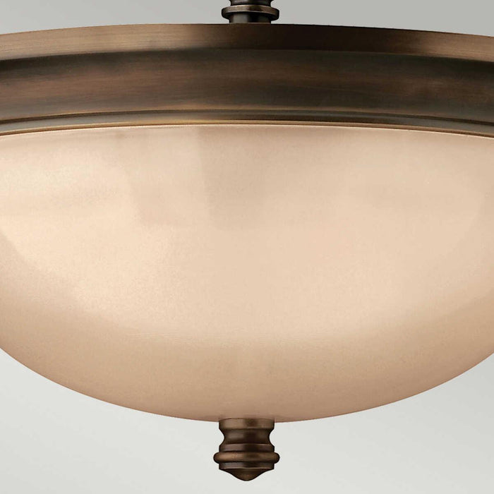 Hinkley Mayflower Bronze Semi Flush Ceiling Light Living room wide shot