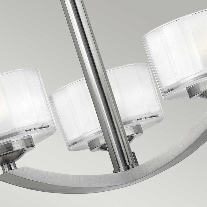 Hinkley Meridian Nickel Semi Flush Ceiling Light Living room close up