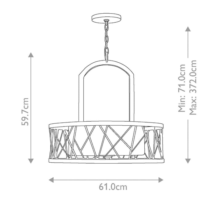 Hinkley Nest Pendant Silver Leaf Chandelier — rear view