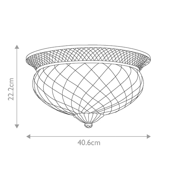 Hinkley Plantation Bronze Large Flush Ceiling Light — close-up detail