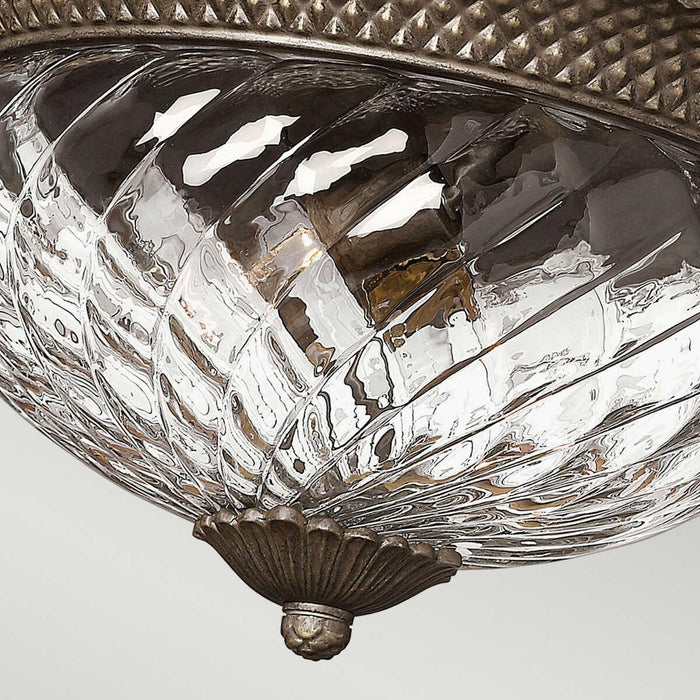 Hinkley Plantation Bronze Large Flush Ceiling Light Living room wide shot