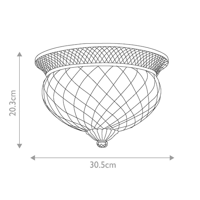 Hinkley Plantation Nickel Small Flush Ceiling Light — close-up detail
