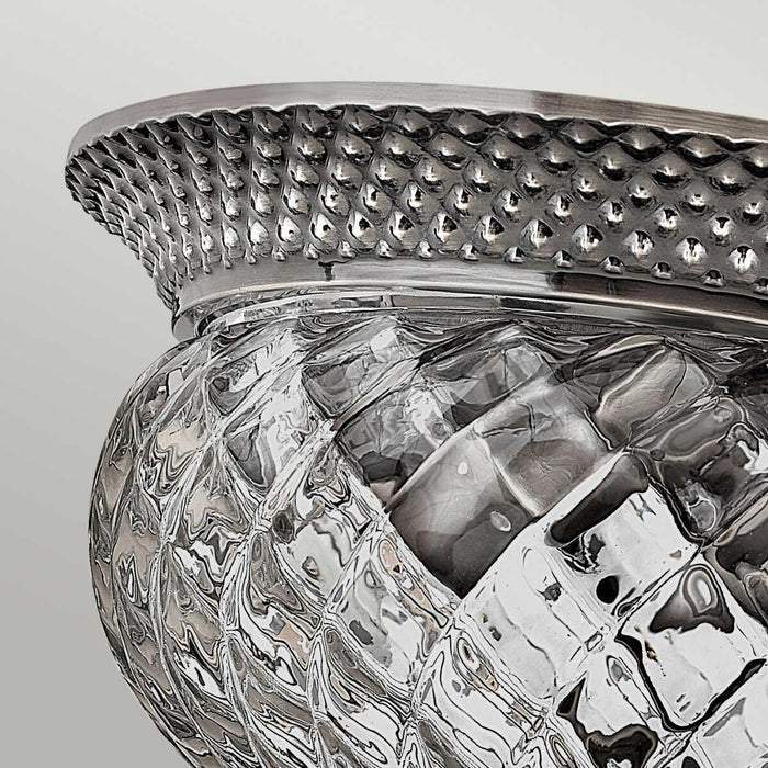 Hinkley Plantation Nickel Small Flush Ceiling Light Hallway close up