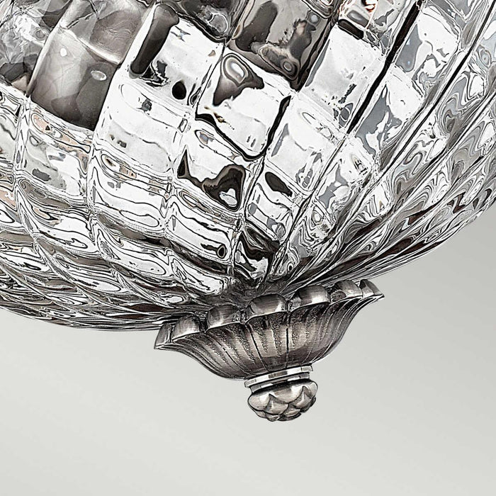 Hinkley Plantation Nickel Small Flush Ceiling Light Living room close up